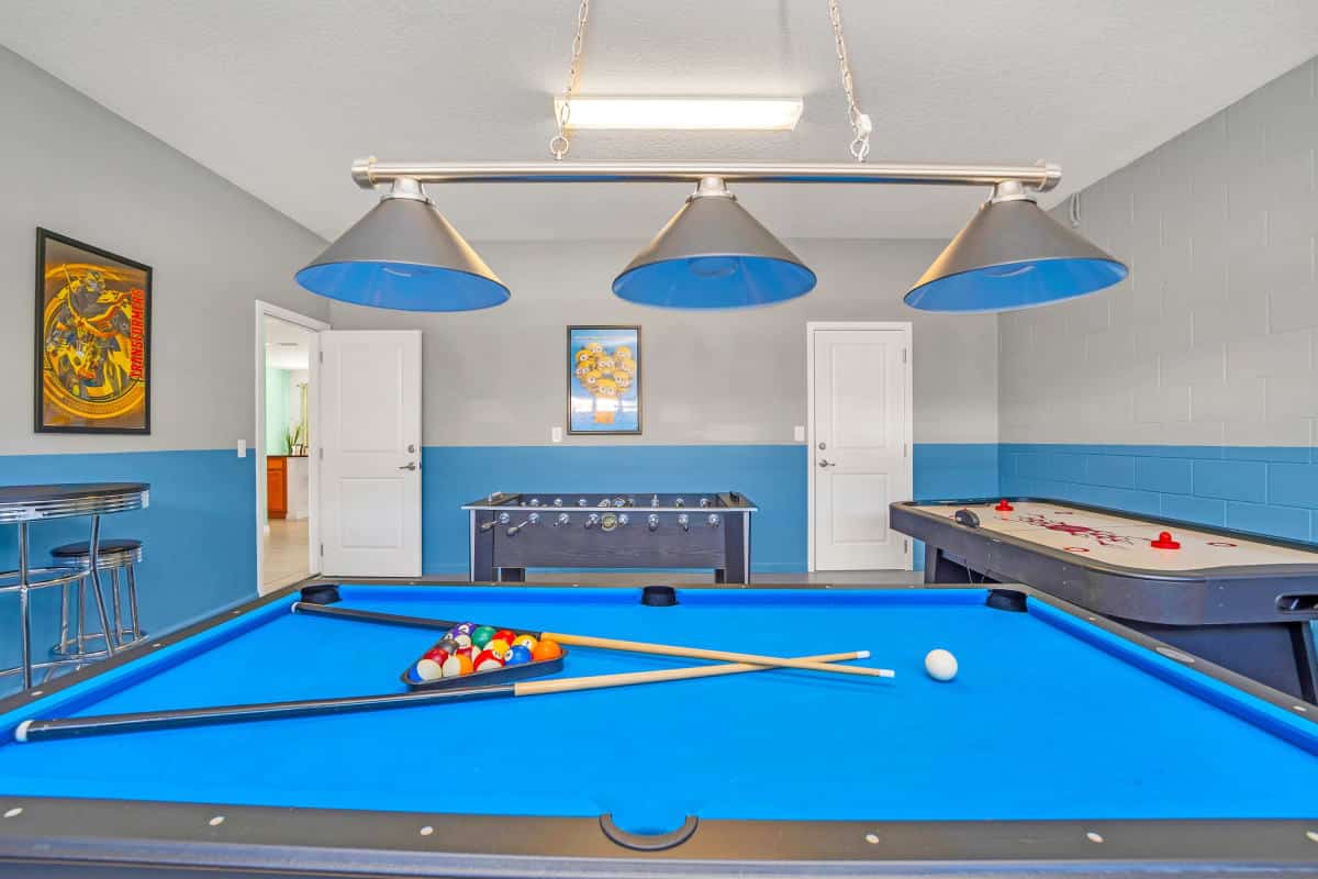 Minion Themed Pool Table in Game Room