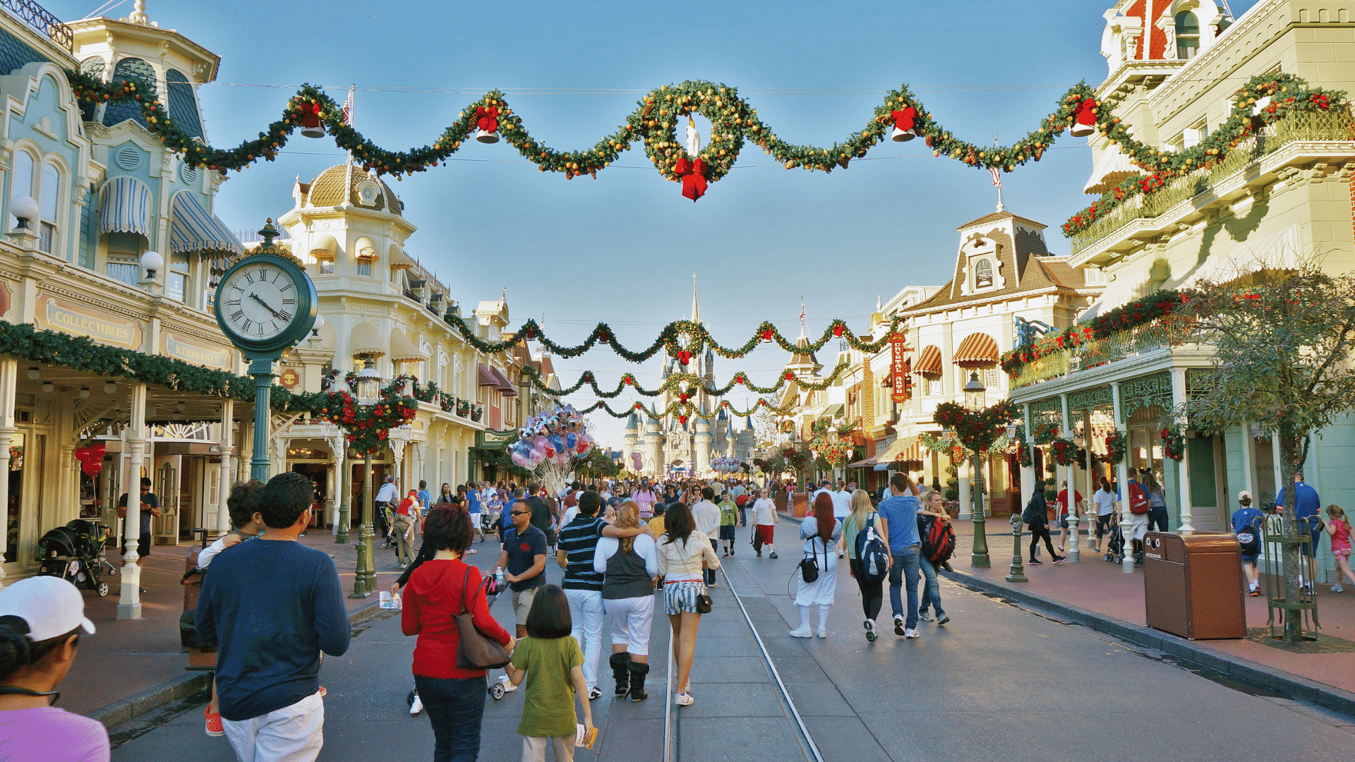 Main Street USA at Disney World Christmas